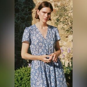 Christ Dawn Dress - Dawn dress in Floral Blue cotton- Size PS